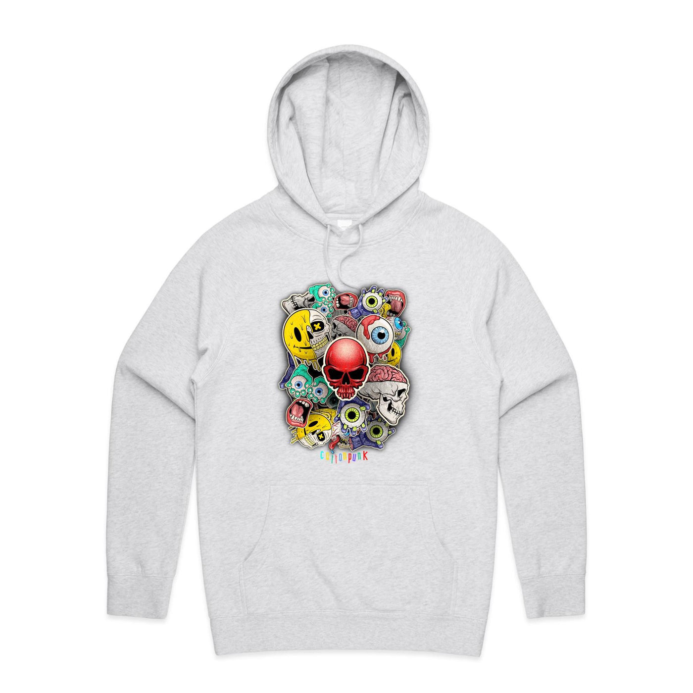 ROLLING SKULLS - Mens Pocket Hoodie - FRONT PRINT