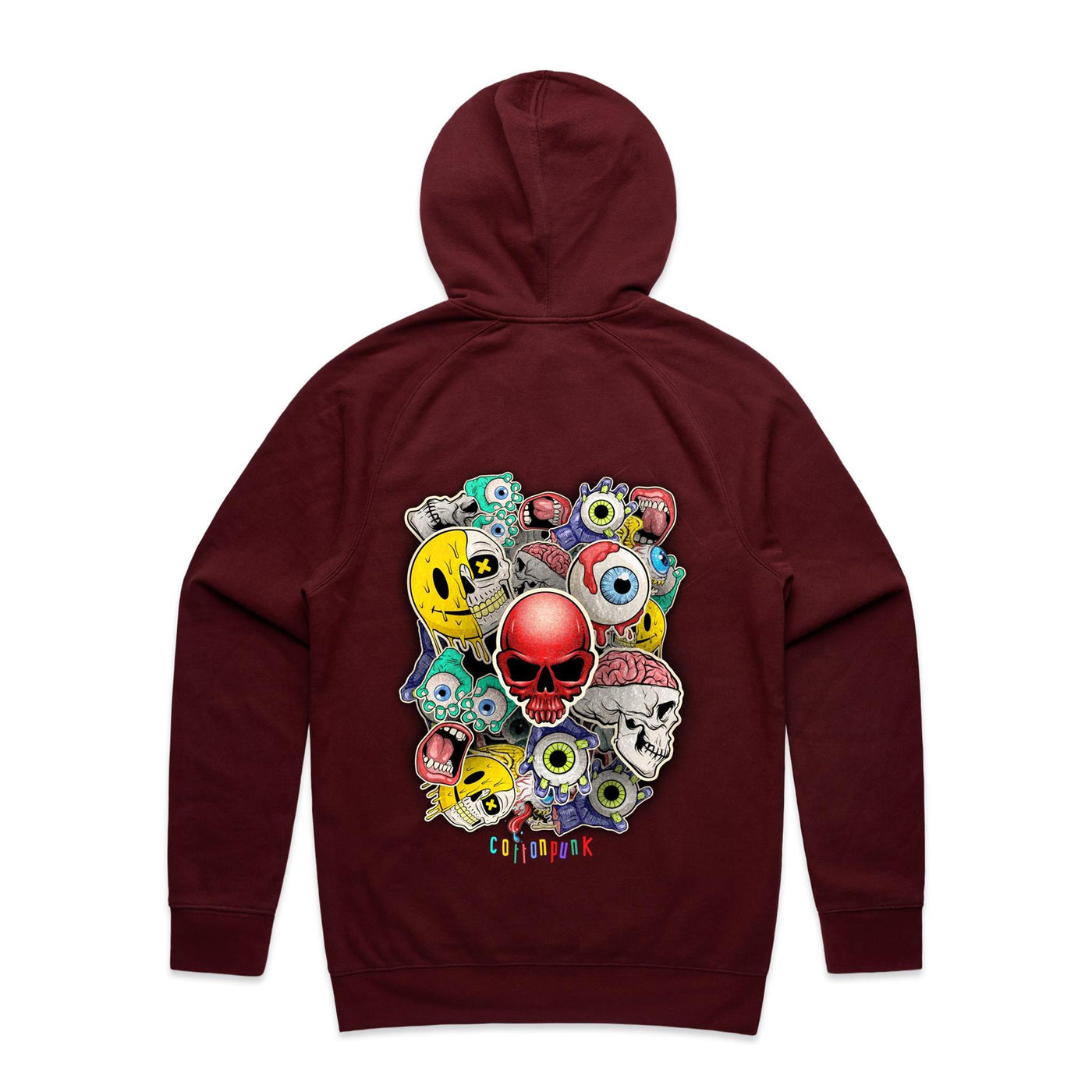 ROLLING SKULLS - Mens Pocket Hoodie - BACK PRINT