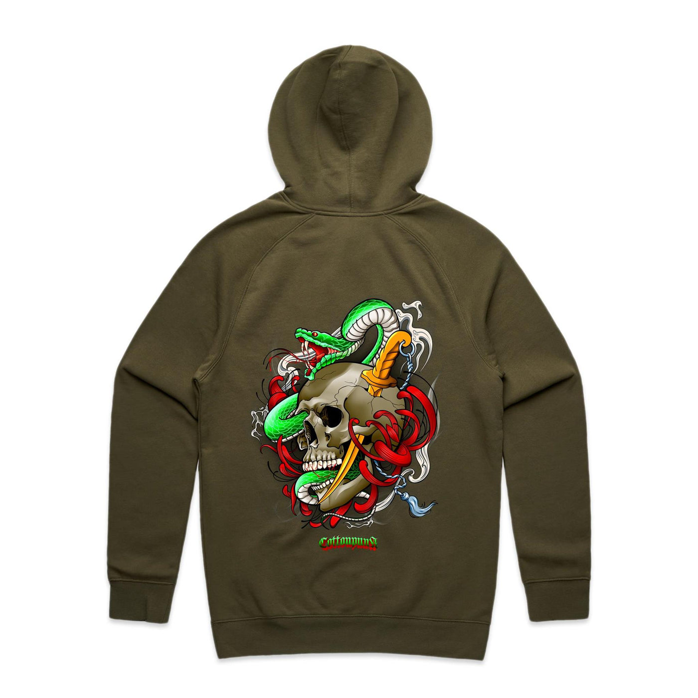 SNAKE - Mens Pocket Hoodie - BACK PRINT