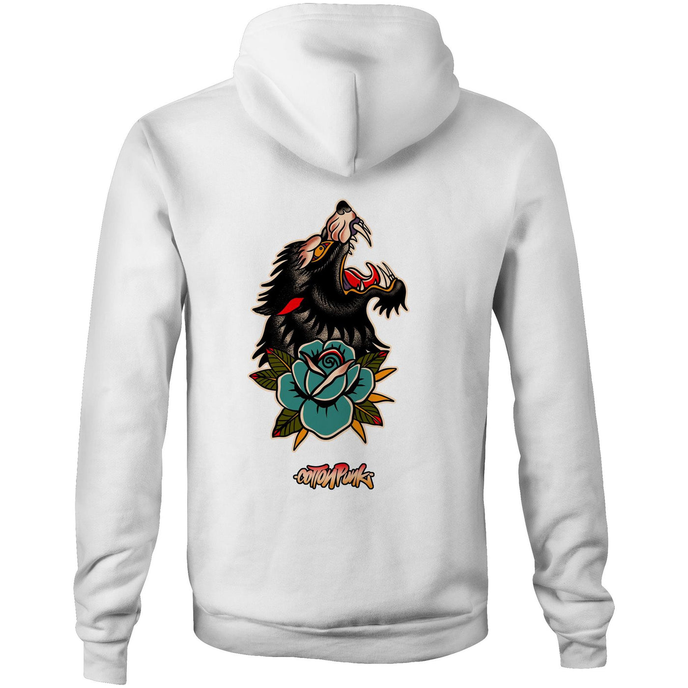 LONE WOLF - Mens Pocket Hoodie - BACK PRINT