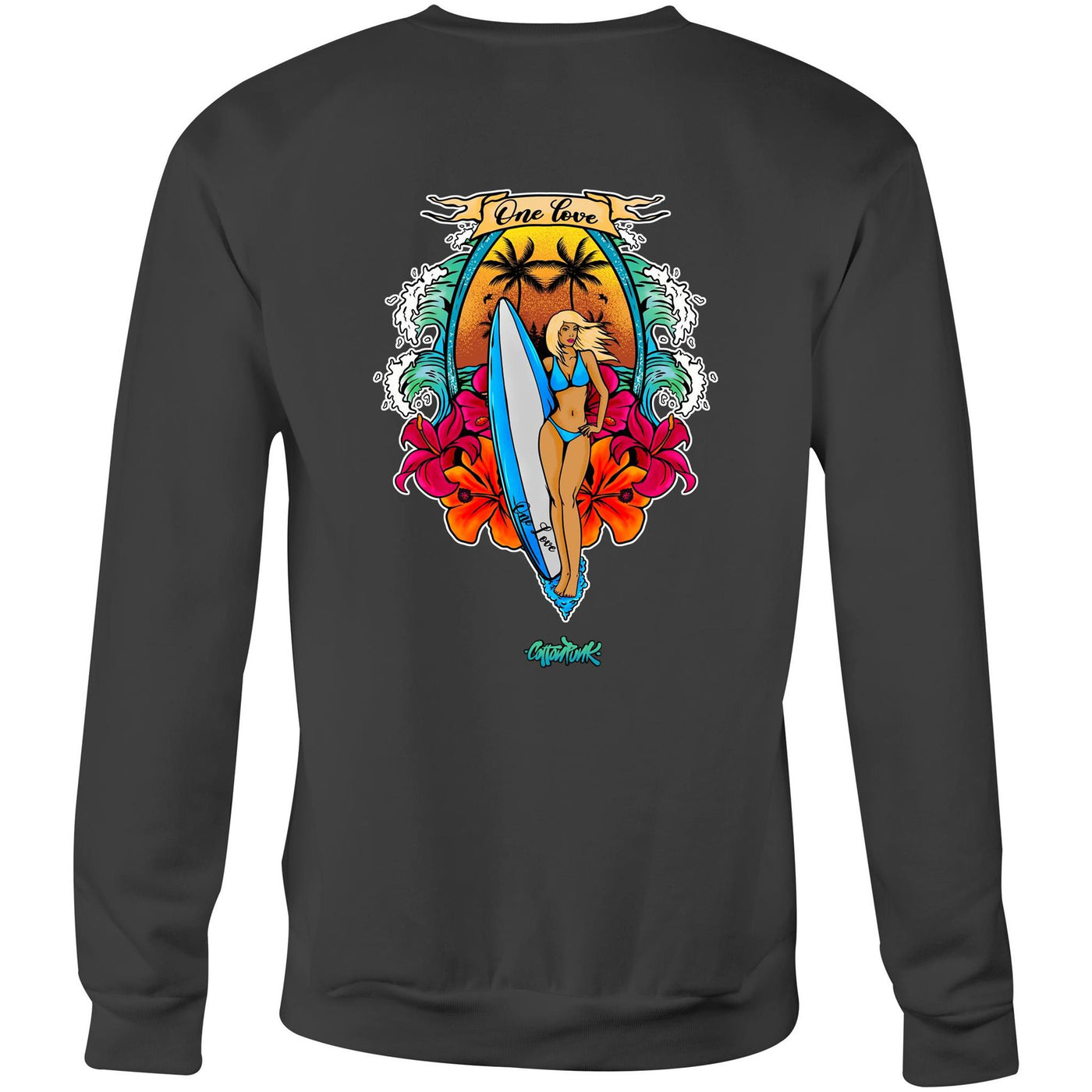 ONE LOVE (W) - Womens Sweatshirt - BACK PRINT