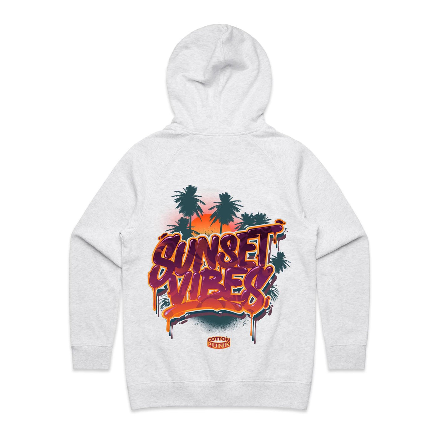 SUNSET VIBES (W) - Womens Pocket Hoodie - BACK PRINT