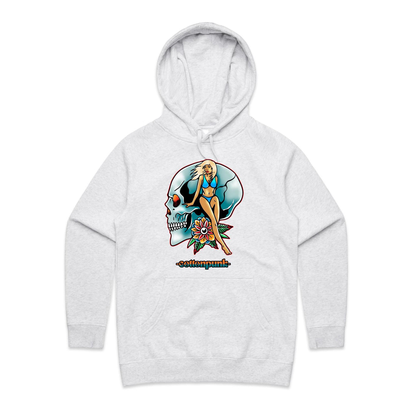 NEVER R.I.P (W) - Womens Pocket Hoodie - FRONT PRINT