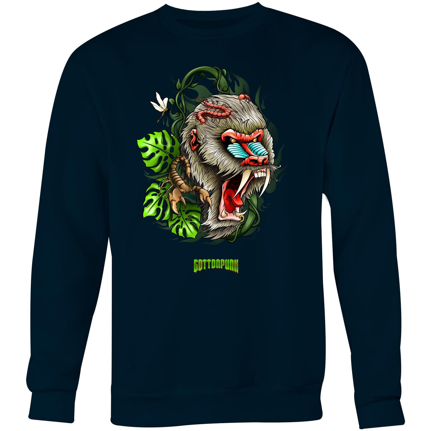 BABOON - Mens Sweatshirt - FRONT PRINT