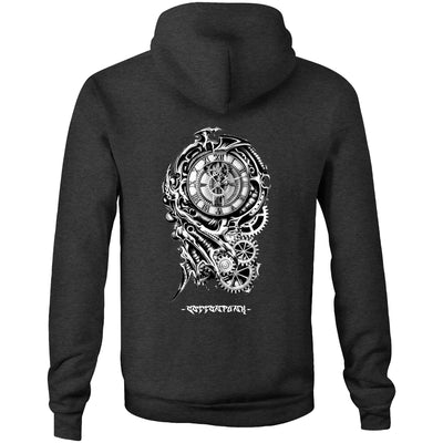 TIME KILLA 2 - Mens Pocket Hoodie - BACK PRINT