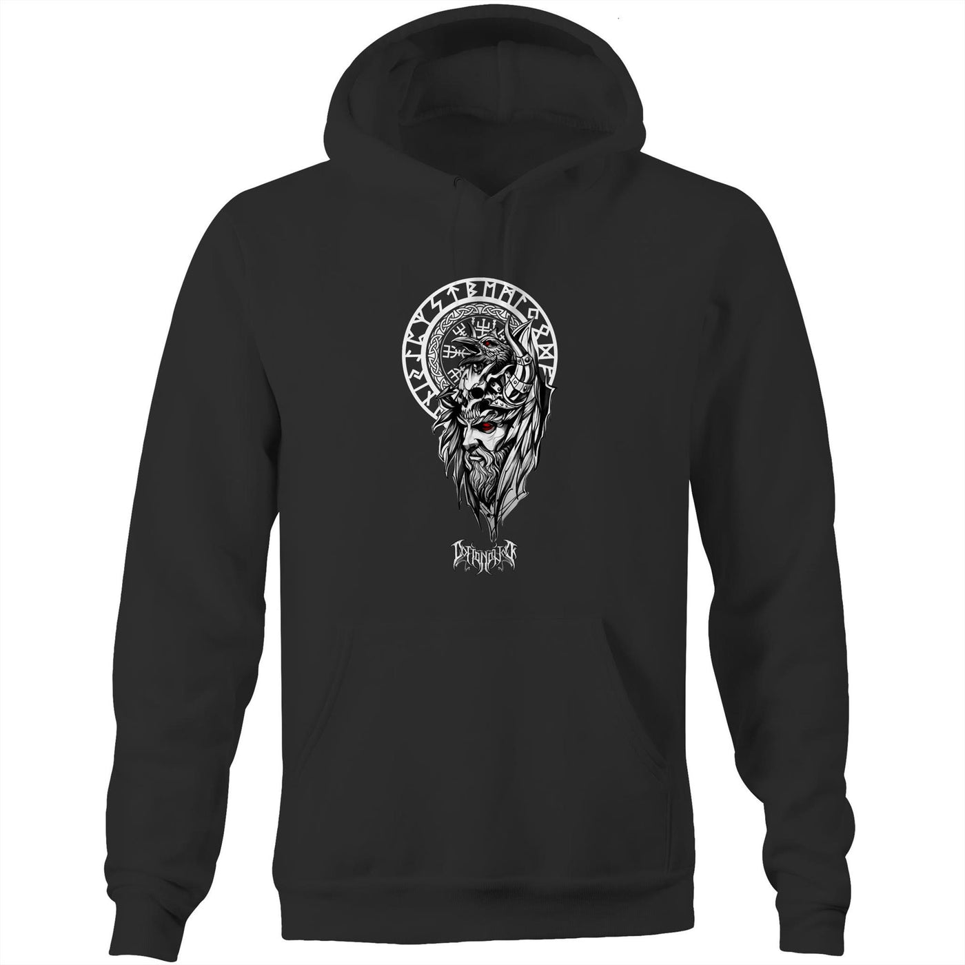 DARK WARRIOR - Mens Pocket Hoodie - FRONT PRINT