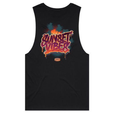 SUNSET VIBES - Mens Sleeveless T-Shirt - BACK PRINT