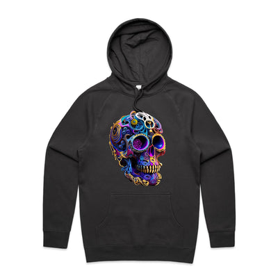 GEARS OF TIME - Mens Pocket Hoodie - FRONT PRINT