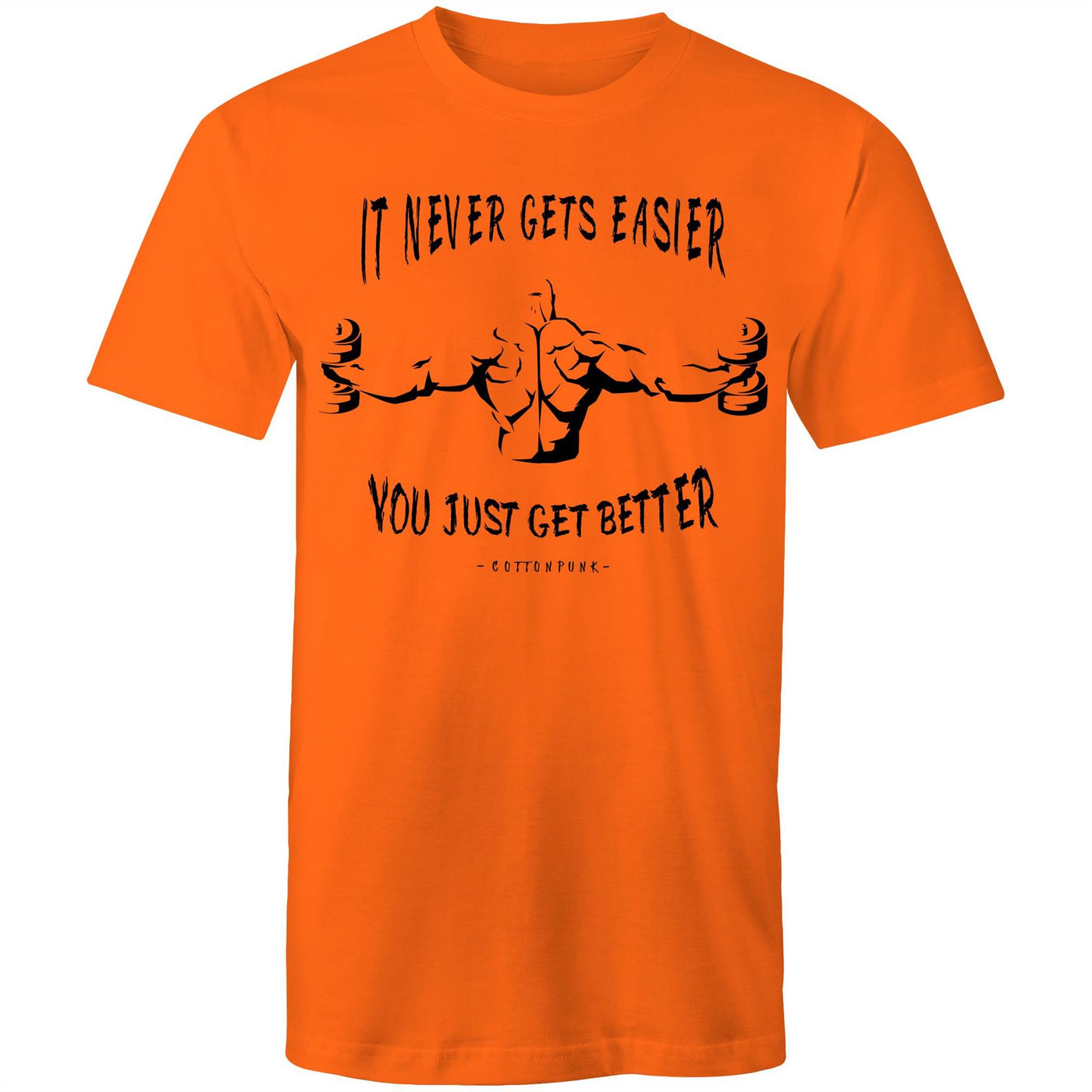 IT NEVER GETS EASIER - Mens T-Shirt - FRONT PRINT