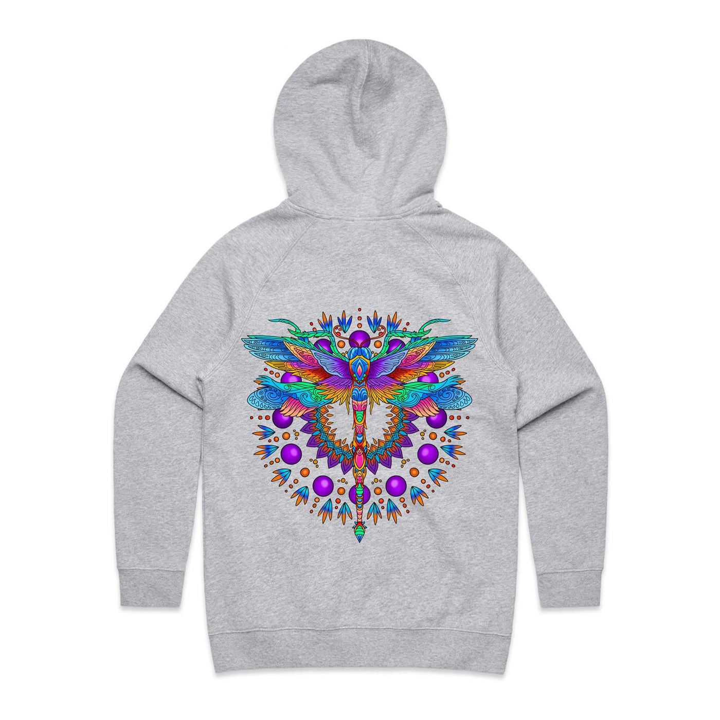 DRAGONFLY - Womens Pocket Hoodie - BACK PRINT