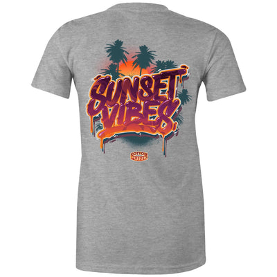 SUNSET VIBES (W) - Womens T-Shirt - BACK PRINT