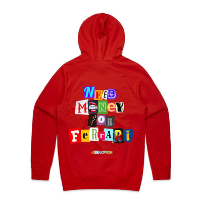 NEED MONEY FOR FERRARI - Mens Pocket Hoodie - BACK PRINT