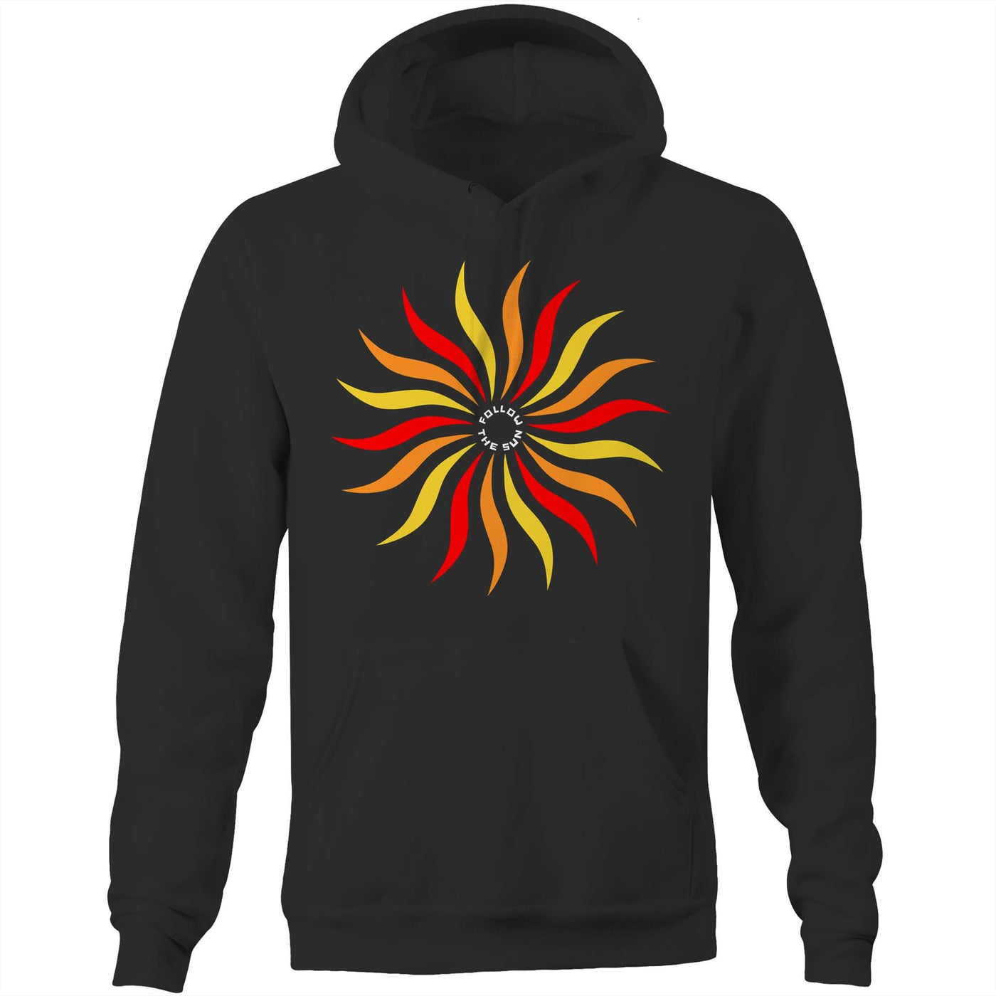 FOLLOW THE SUN - Mens Pocket Hoodie - FRONT PRINT