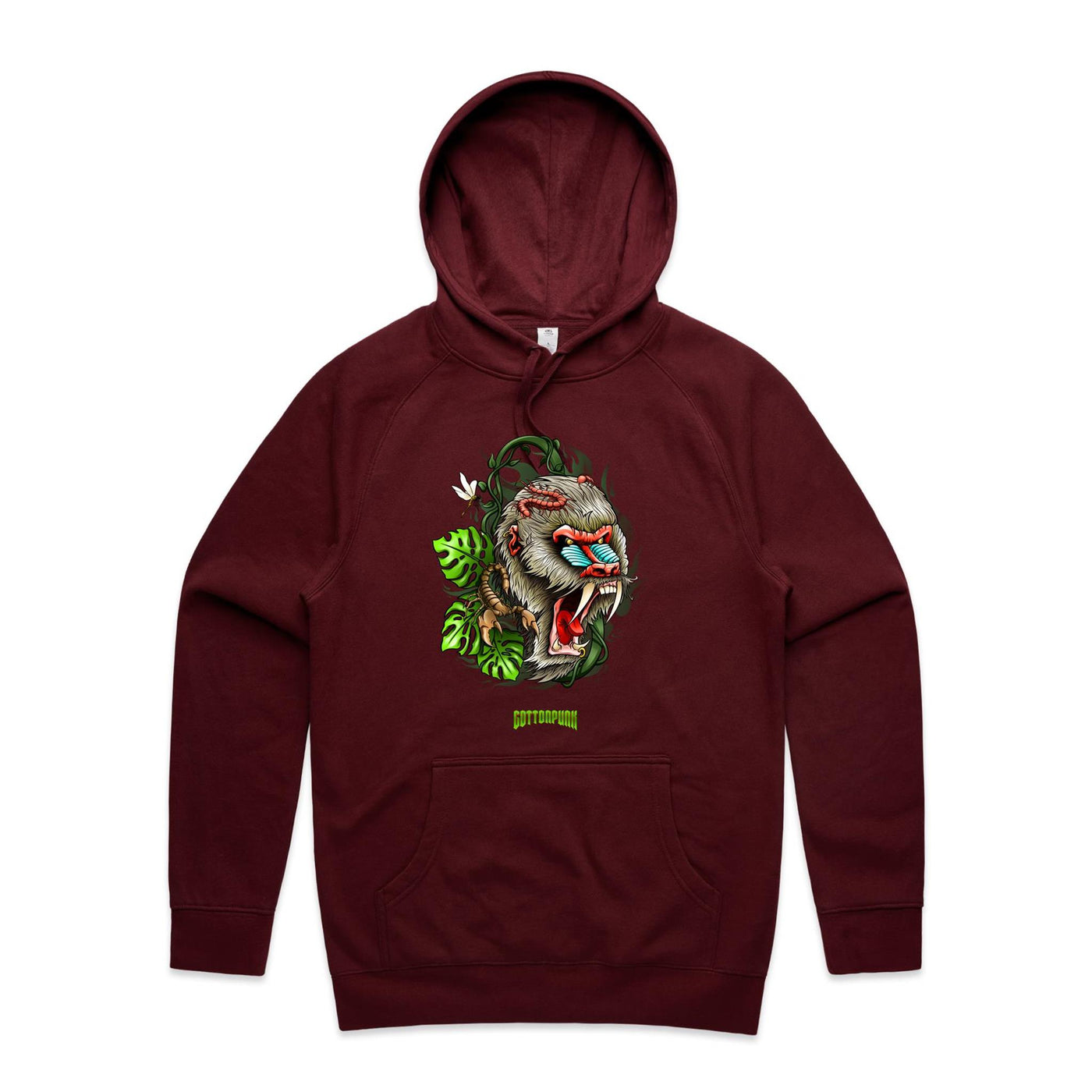 BABOON - Mens Pocket Hoodie - FRONT PRINT