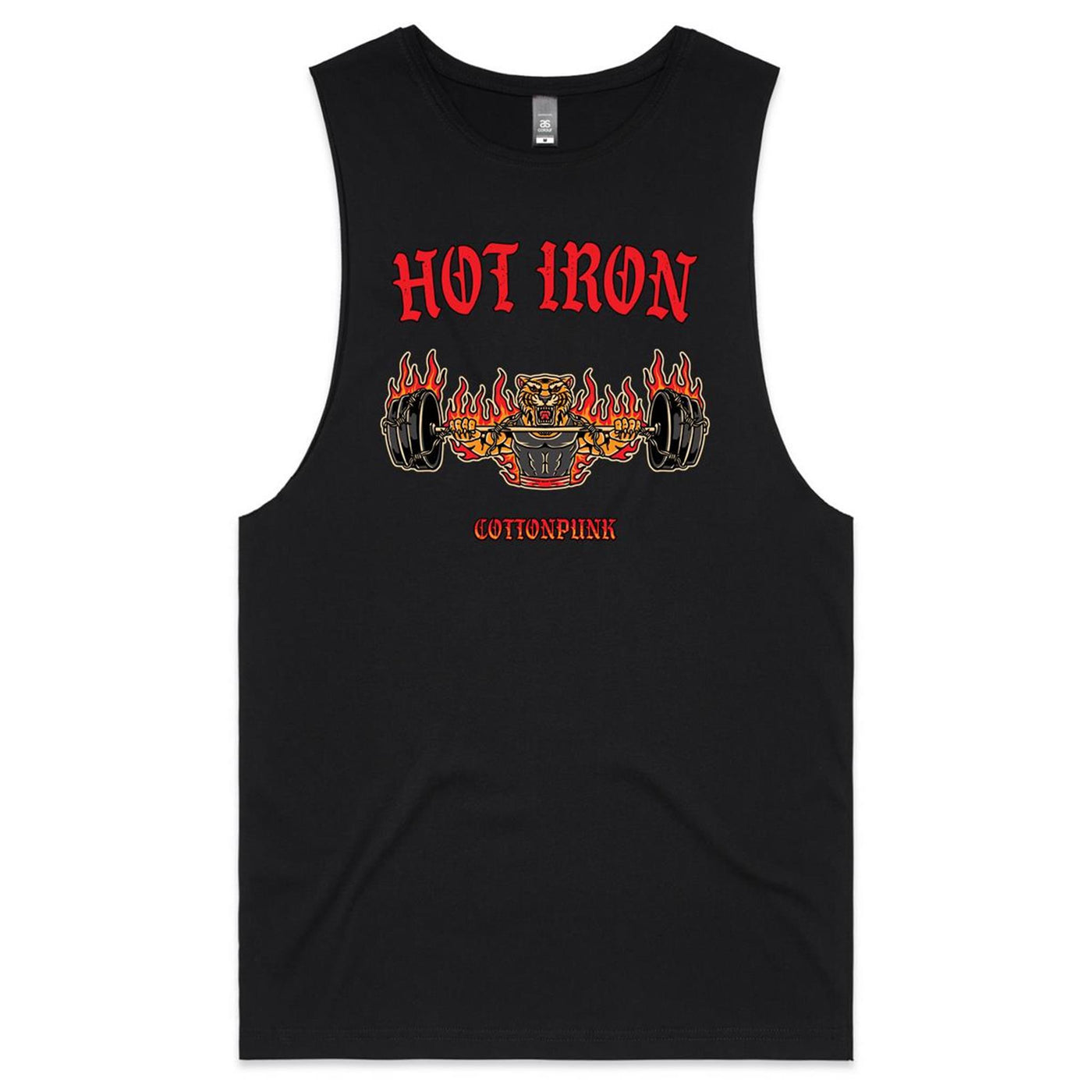 HOT IRON - Mens Sleeveless T-Shirt - FRONT PRINT