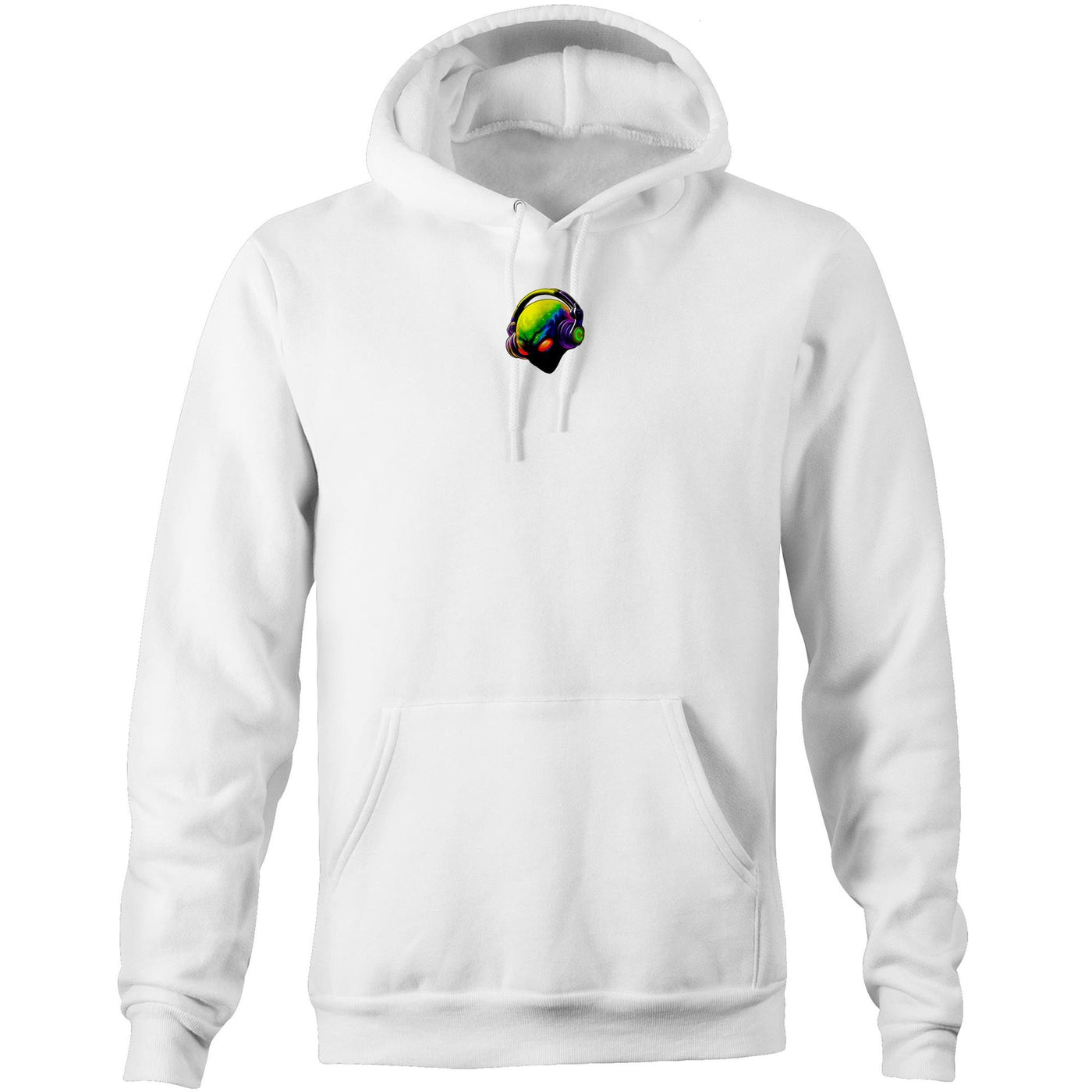 DJ WHO CARES - Mens Pocket Hoodie - BACK PRINT