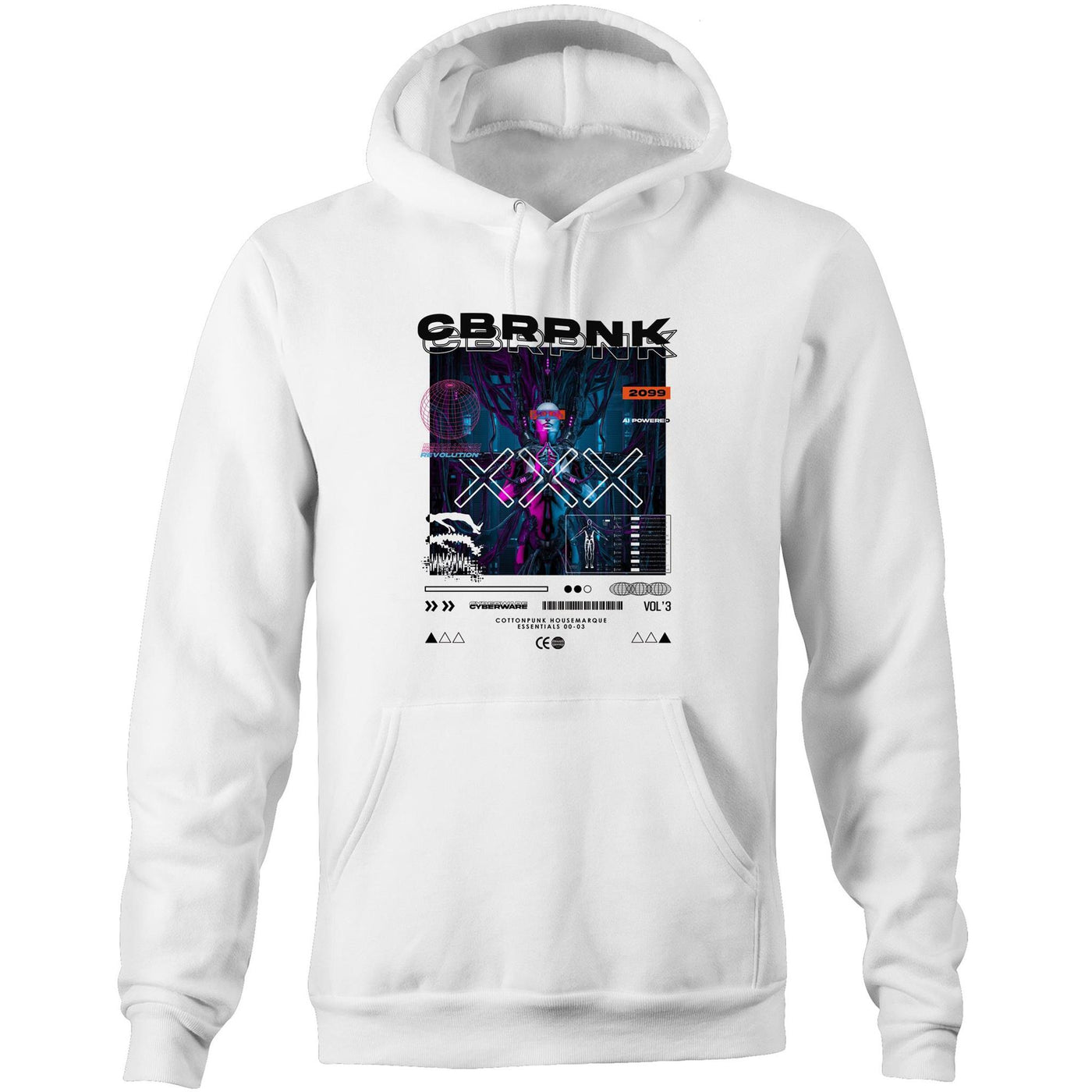 CBRPNK - Mens Pocket Hoodie - FRONT PRINT