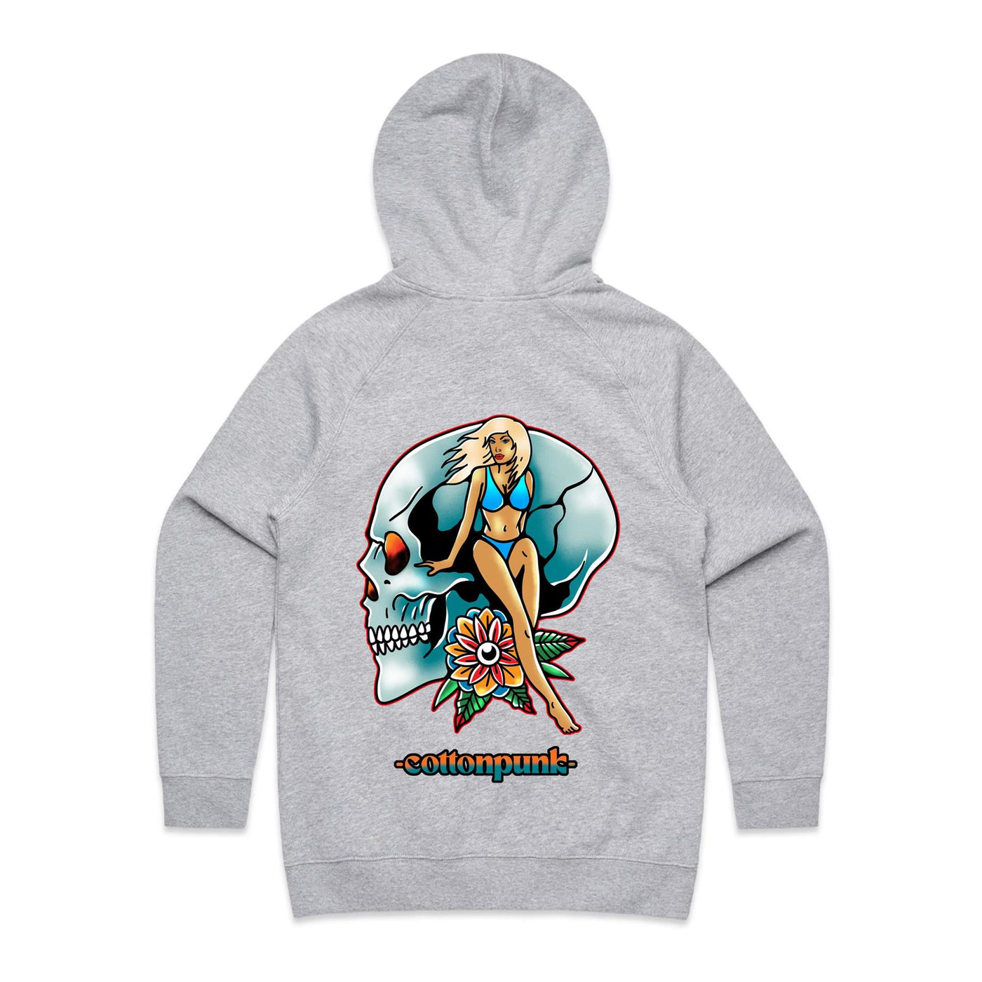 NEVER R.I.P (W) - Womens Pocket Hoodie - BACK PRINT