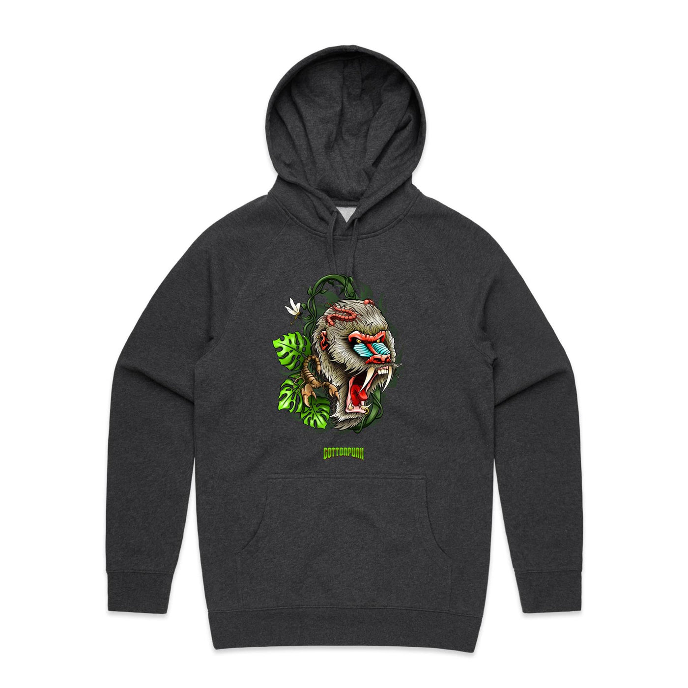 BABOON - Mens Pocket Hoodie - FRONT PRINT