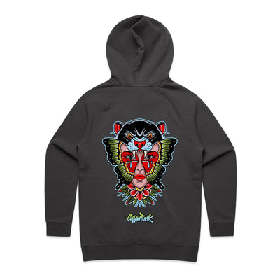 NO REGRETS (W) - Womens Pocket Hoodie - BACK PRINT