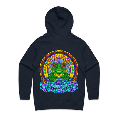 OPEN YOUR MIND (W) - Womens Pocket Hoodie - BACK PRINT