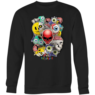 ROLLING SKULLS - Mens Sweatshirt - FRONT PRINT