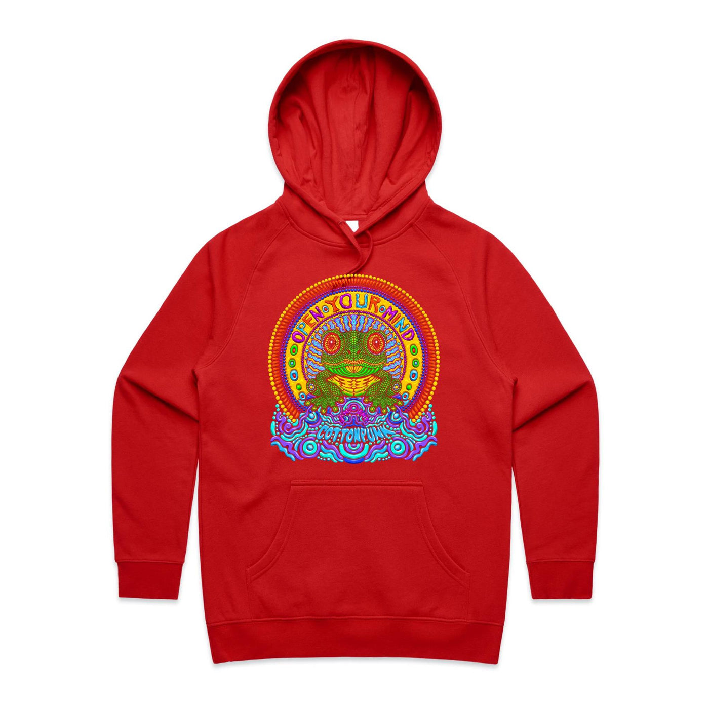 OPEN YOUR MIND (W) - Womens Pocket Hoodie - FRONT PRINT