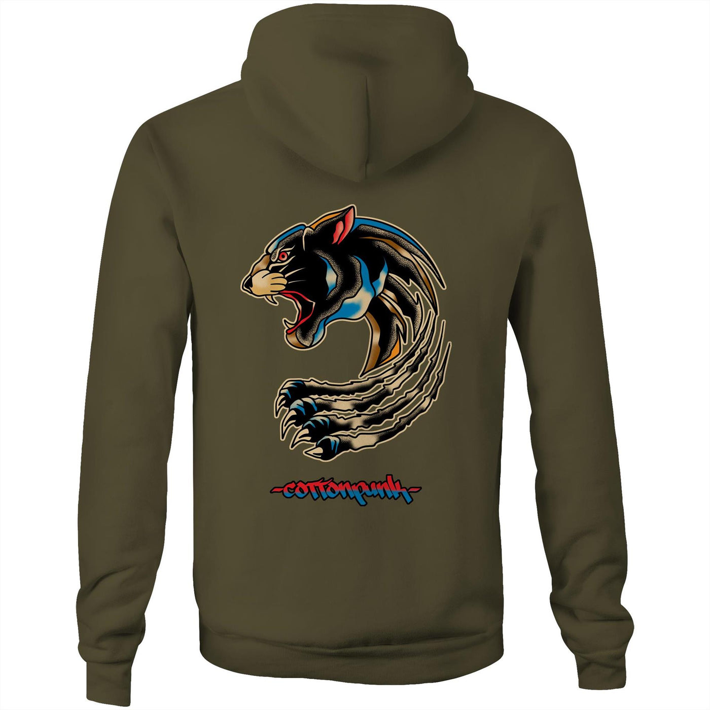 PANTHER (RT) - Mens Pocket Hoodie - BACK PRINT