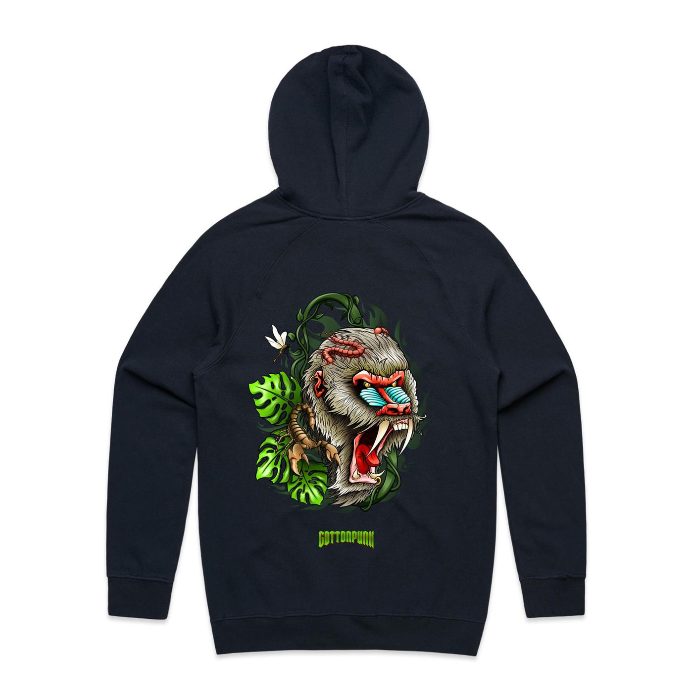 BABOON - Mens Pocket Hoodie - BACK PRINT