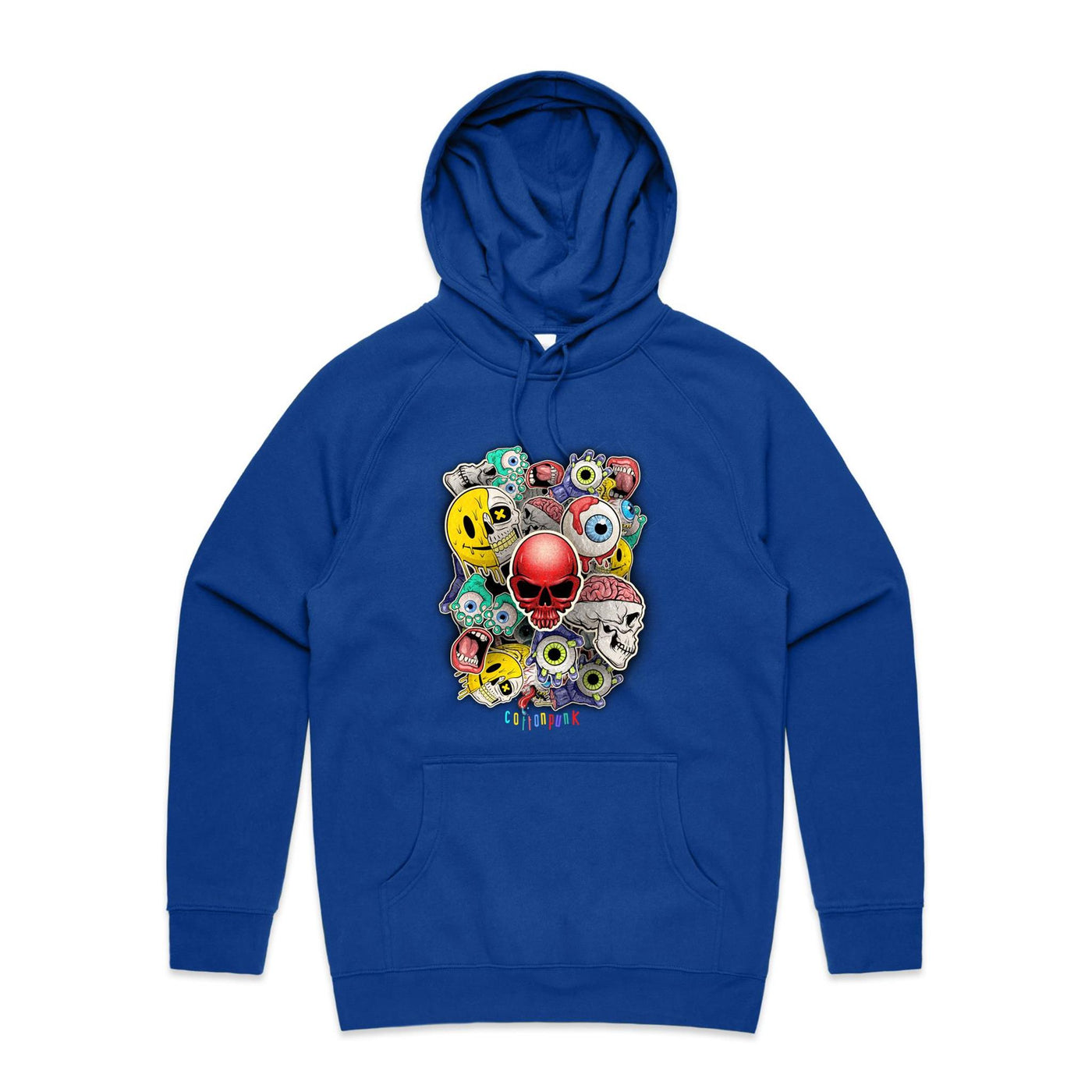 ROLLING SKULLS - Mens Pocket Hoodie - FRONT PRINT