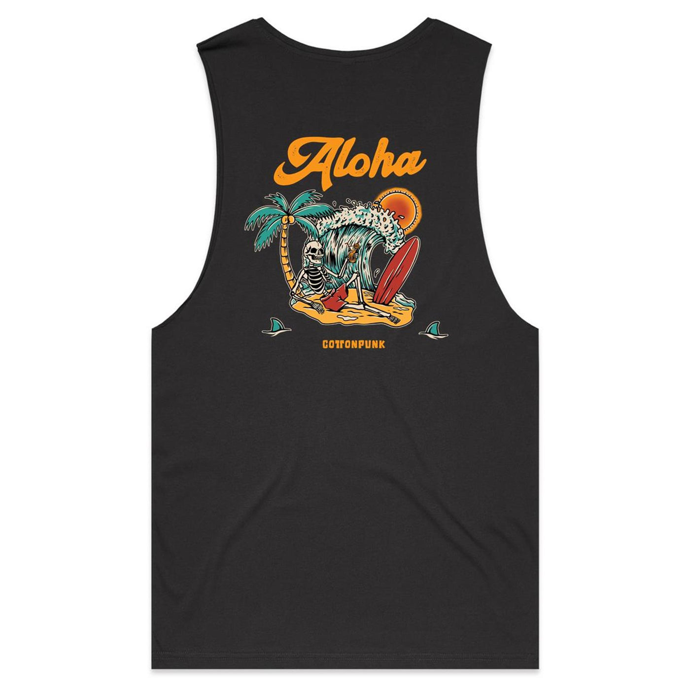 SUMMER TIME - Mens Sleeveless T-Shirt - BACK PRINT