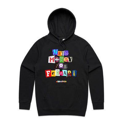 NEED MONEY FOR FERRARI - Mens Pocket Hoodie - FRONT PRINT