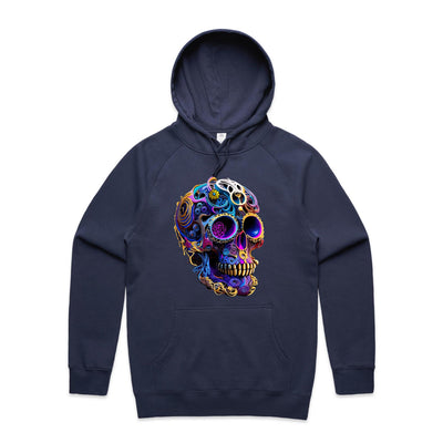 GEARS OF TIME - Mens Pocket Hoodie - FRONT PRINT