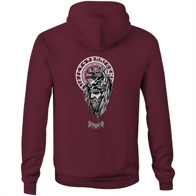 DARK WARRIOR - Mens Pocket Hoodie - BACK PRINT