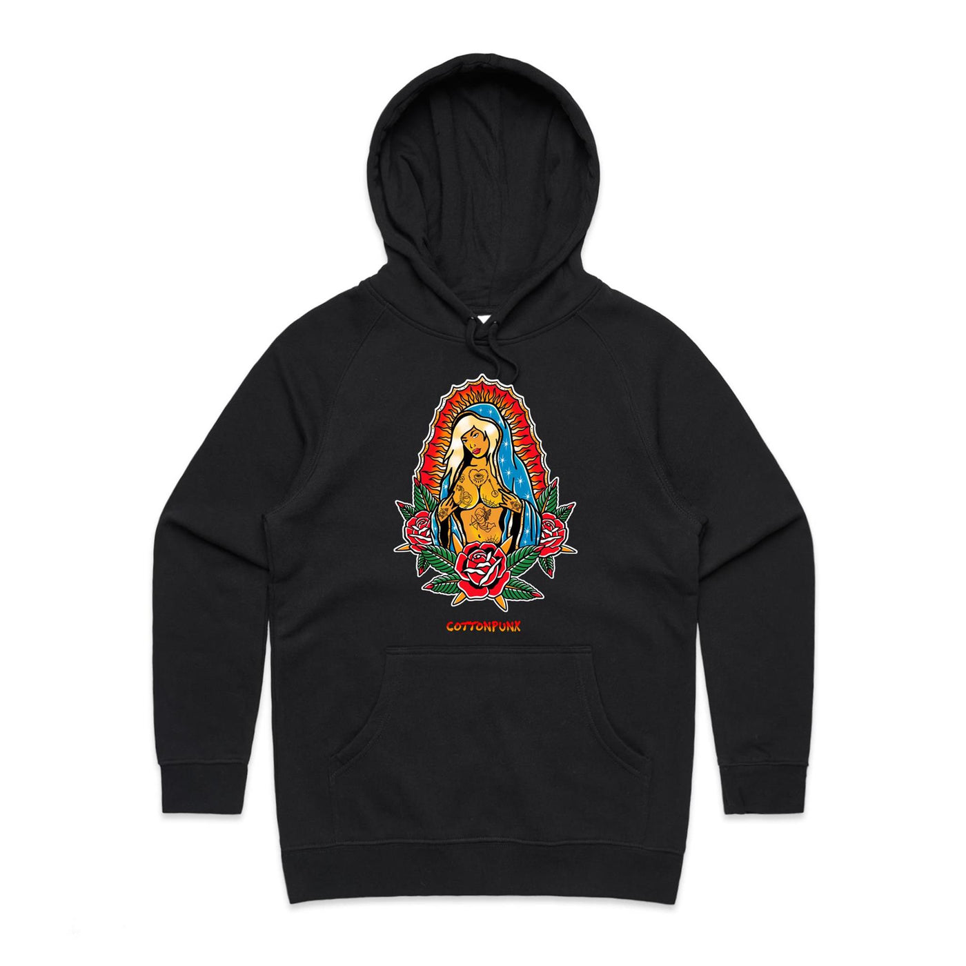 PRAY FOR BETTER TIMES (W) - Womens Pocket Hoodie - FRONT PRINT