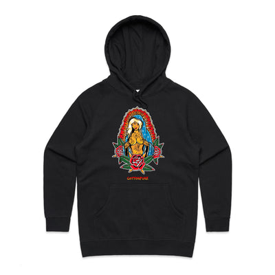 PRAY FOR BETTER TIMES (W) - Womens Pocket Hoodie - FRONT PRINT