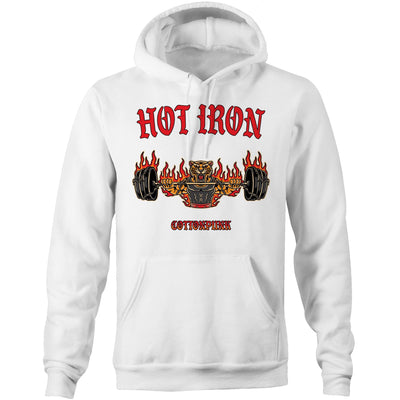 HOT IRON - Mens Pocket Hoodie - FRONT PRINT