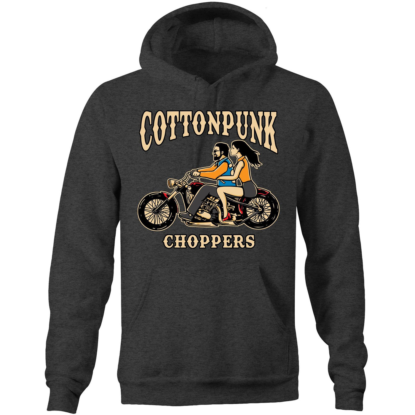 COTTONPUNK CHOPPERS - Mens Pocket Hoodie - FRONT PRINT