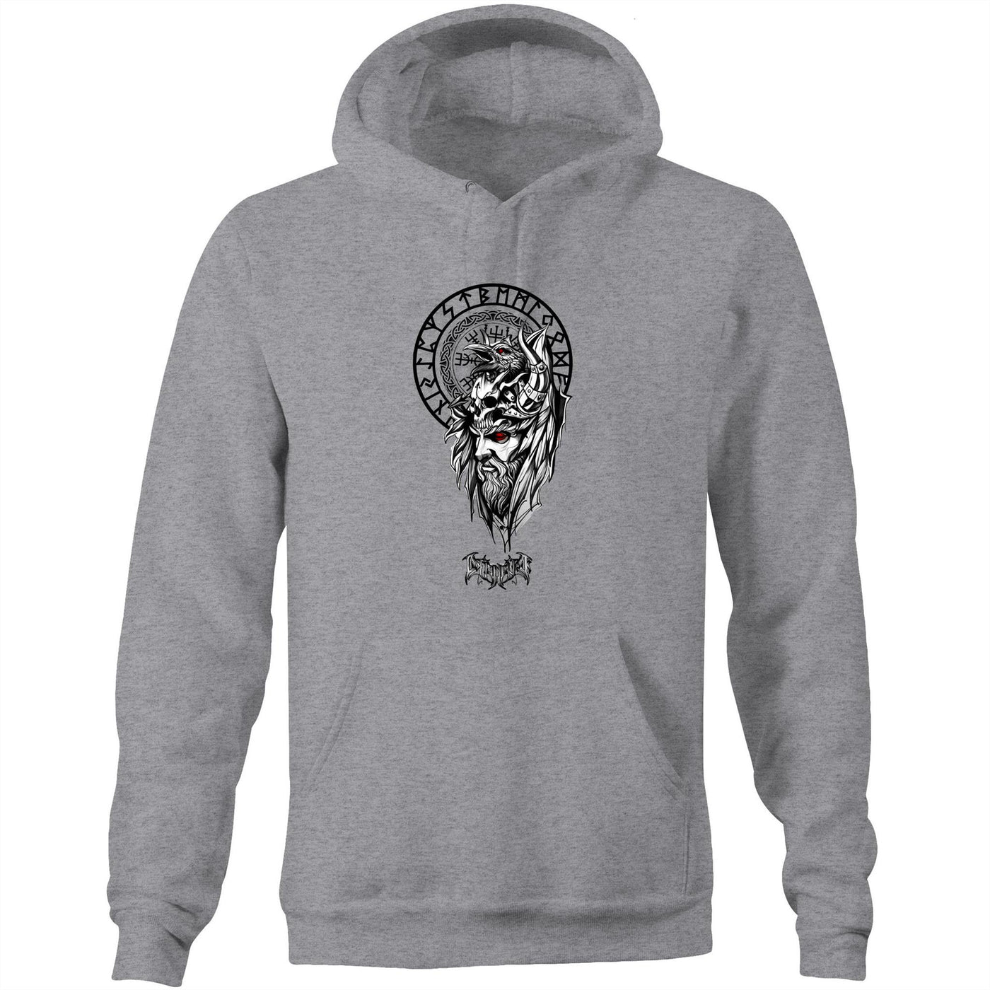 DARK WARRIOR - Mens Pocket Hoodie - FRONT PRINT