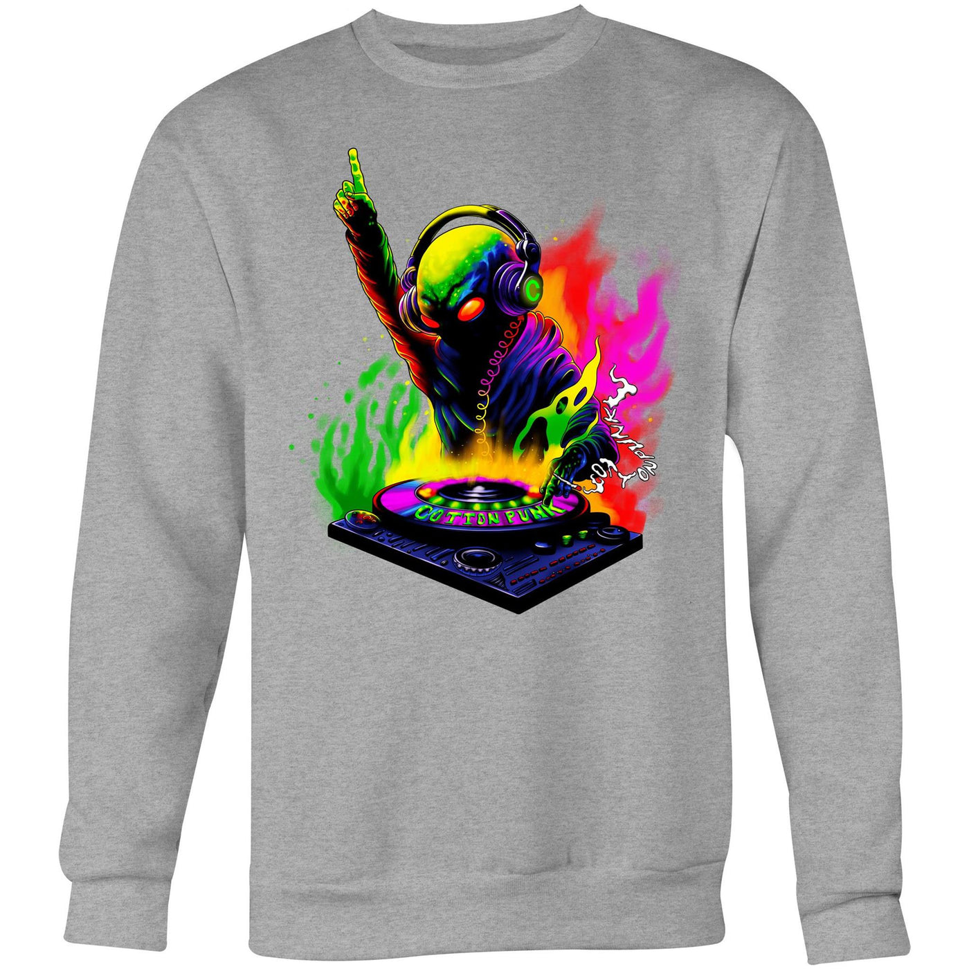 DJ WHO CARES - Mens Sweatshirt - FRONT PRINT