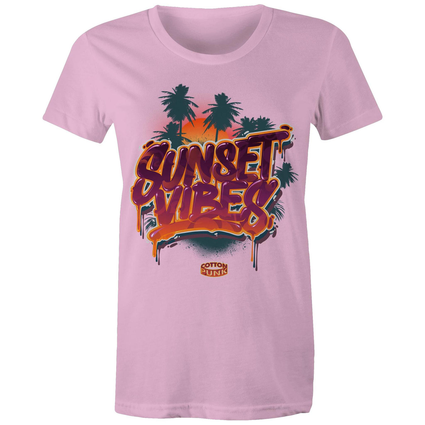 SUNSET VIBES (W) - Womens T-Shirt - FRONT PRINT