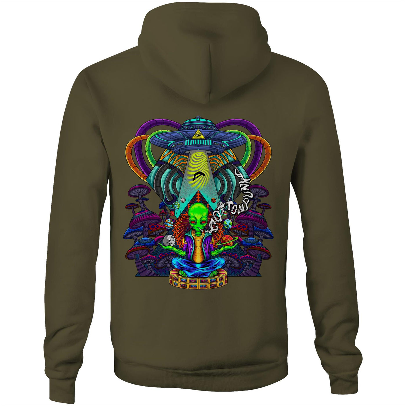 SPACE'D INVADERS - Mens Pocket Hoodie - BACK PRINT