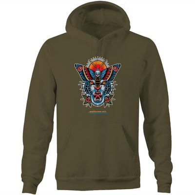 TIGERMOTH - Mens Pocket Hoodie - FRONT PRINT