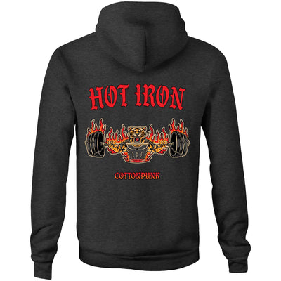 HOT IRON - Mens Pocket Hoodie - BACK PRINT