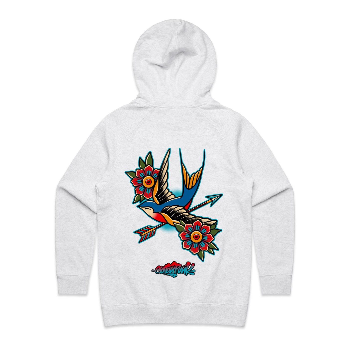 BIRD OF PREY (W) - Womens Pocket Hoodie - BACK PRINT