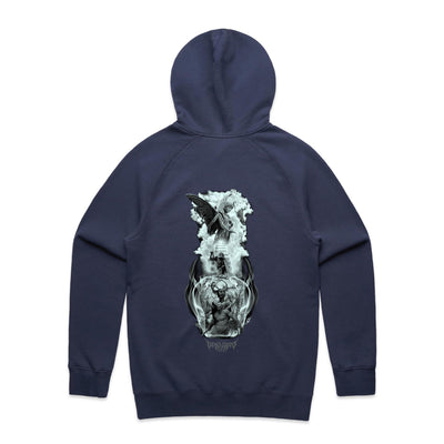 BETWEEN HEAVEN & HELL - Mens Pocket Hoodie - BACK PRINT