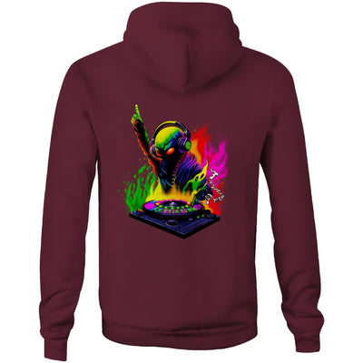 DJ WHO CARES - Mens Pocket Hoodie - BACK PRINT