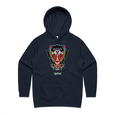 NO REGRETS (W) - Womens Pocket Hoodie - FRONT PRINT