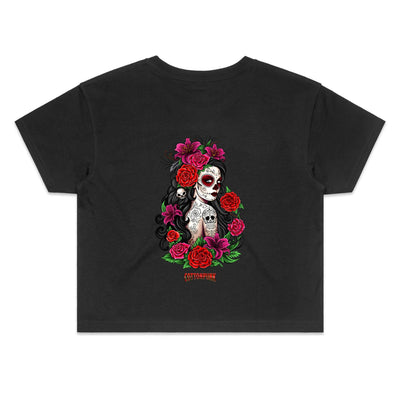 EL AMOR NUNCA MUERE - Womens Crop T-Shirt - BACK PRINT