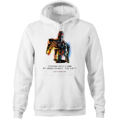 COME WITH ME - Mens Pocket Hoodie - FRONT PRINT